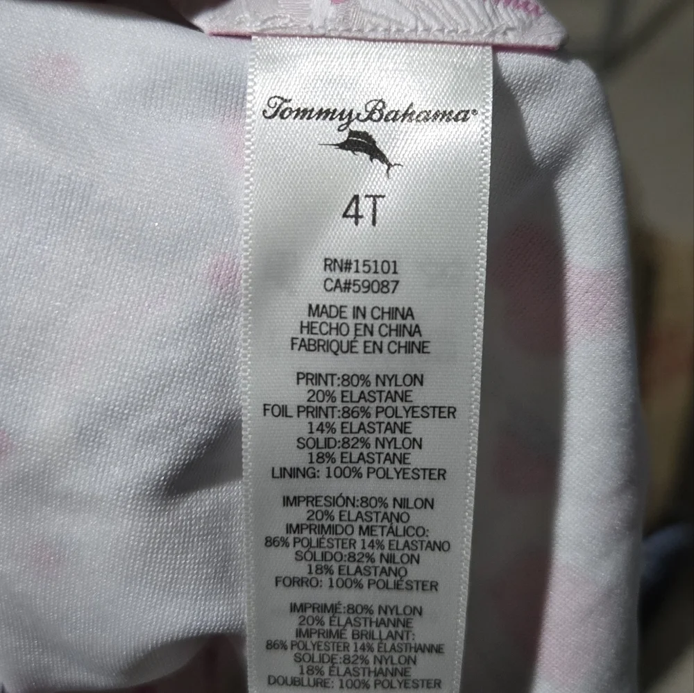 Girls Tommy Bahama Girls Swimsuit 4T Red White